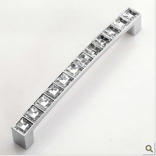 8462-128 128mm hole distance bridge-shaped silver and chrome crystal handles with diamond for drawer/wardrobe