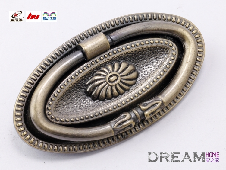 2140-ring 64mm hole distance bronzed and antiqued alloy knobs with ring for drawer/wardrobe