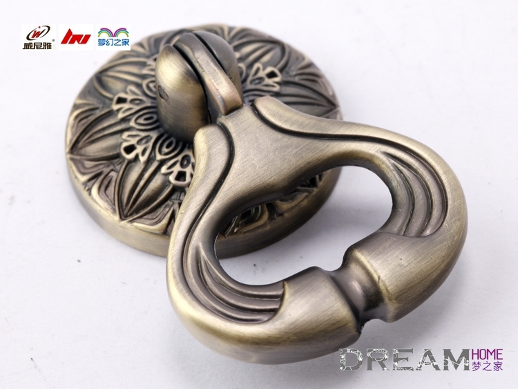 9029-ring single hole bronzed fancy and antiqued matt alloy knobs with ring for drawer/wardrobe