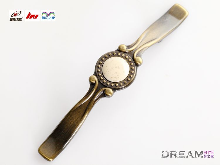 C802 76mm hole distance antiqued alloy handles with inlaid ceramic for drawer/wardrobe/cupboard/shoe cabinet