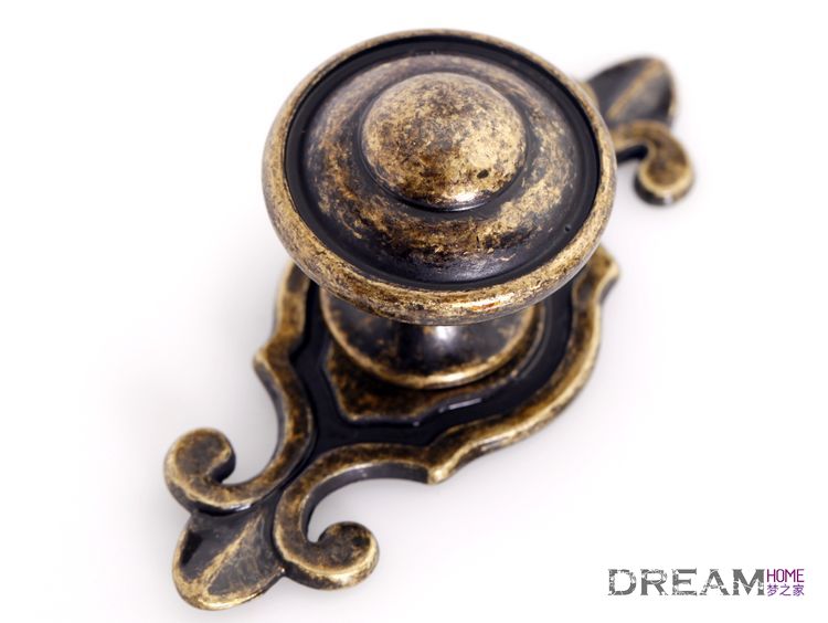 F374 single hole antiqued bronze alloy handle with foundation for drawer/wardrobe/cabinet
