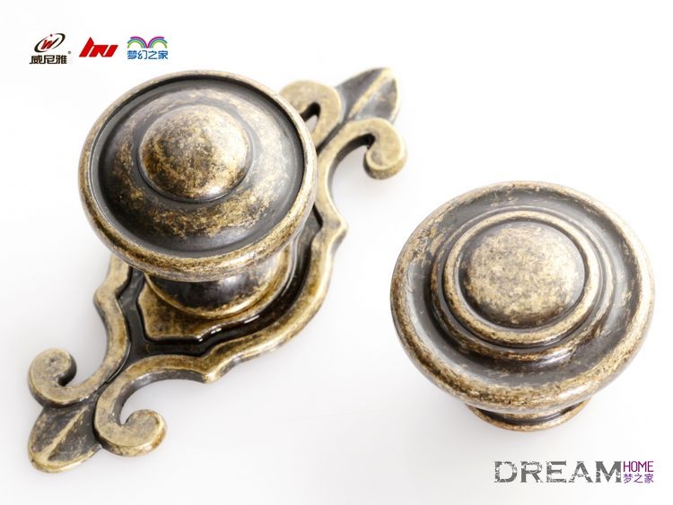 F374 single hole antiqued bronze alloy handle with foundation for drawer/wardrobe/cabinet