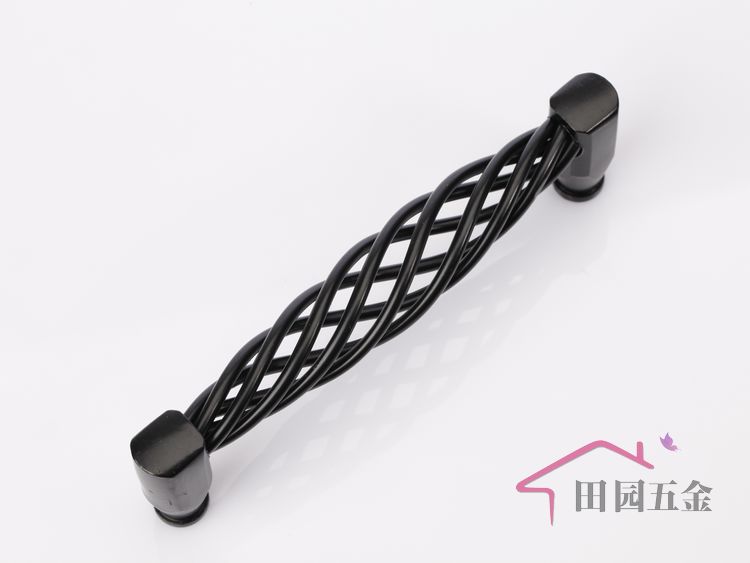 MH-128 128mm hole distance long bird-cage shaped black antiqued alloy handle for drawer/cupboard/cabinet