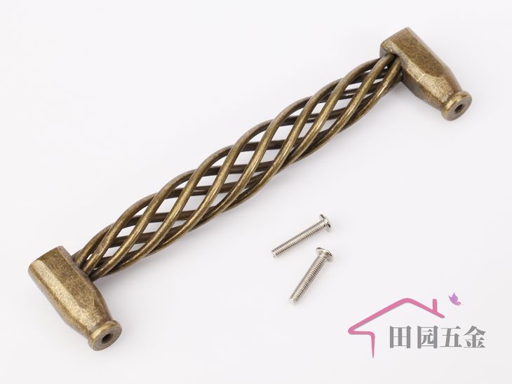 MH-160Q 160mm hole distance long banded bird-cage shaped bronze antiqued alloy handle for drawer/cupboard