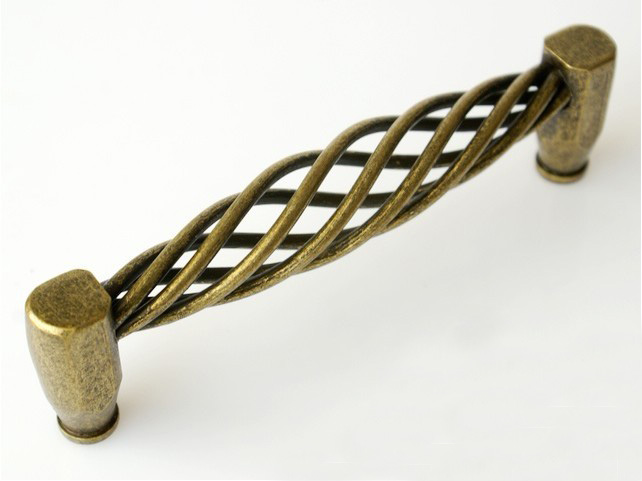 MH-96Q 96mm hole distance long bird-cage shaped bronze antiqued alloy handle for drawer/cupboard/cabinet