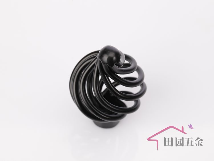 MOL33 single hole small fat round bird-cage shaped black antiqued alloy knob for drawer/cupboard/cabinet