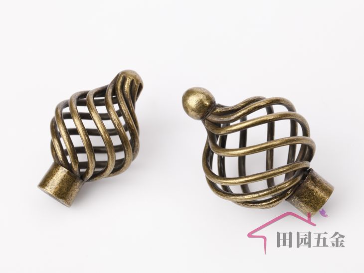 MOL35Q single hole large fat and round bird-cage shaped bronzed and antiqued alloy knobs for drawer/cupboard/cabinet