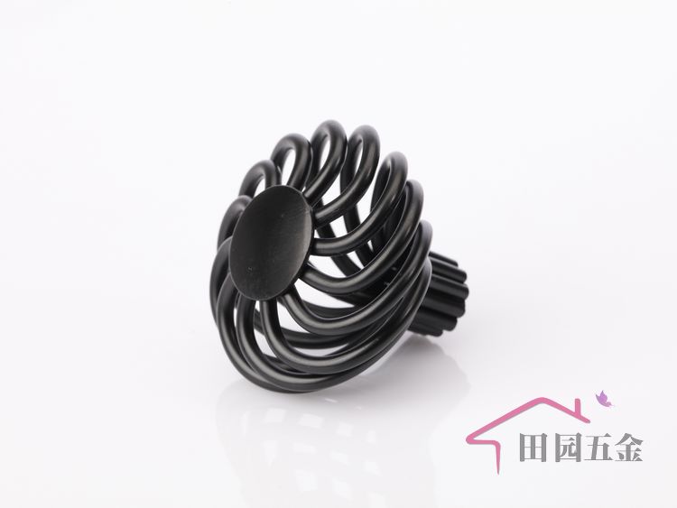 MP45 single hole large round bird-cage shaped black antiqued alloy knob for drawer/cupboard