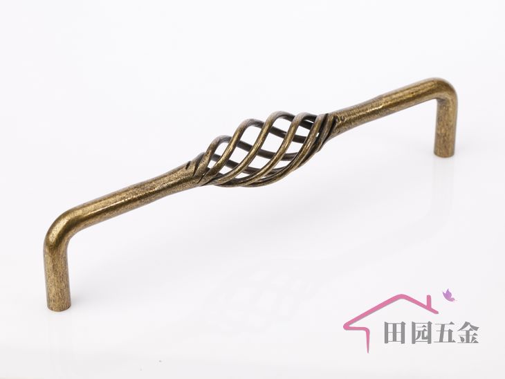 MMU-160Q 160mm hole distance long banded bird-cage shaped bronzed antiqued alloy handle for drawer/cupboard/cabinet