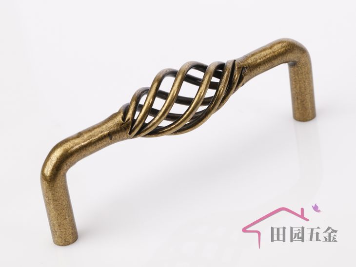 MU-96Q 96mm hole distance long banded bird-cage shaped bronzed and atiqued alloy handle for drawer/cupboard/cabinet