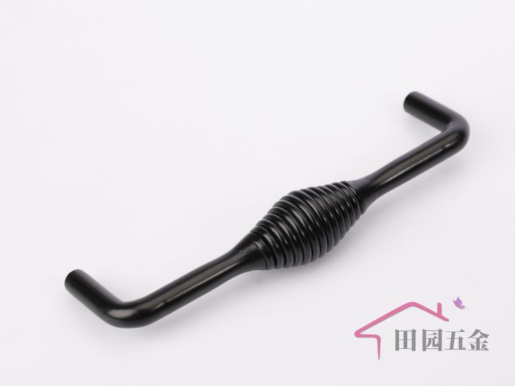 MUB-128 128mm hole distance long banded spiral bird-cage shaped black antiqued alloy handle for drawer/cupboard/cabinet