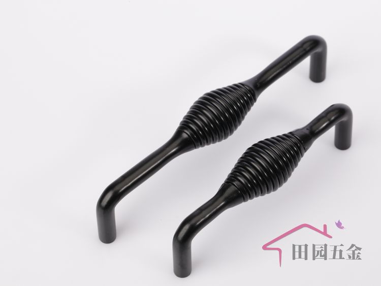 MUB-96 96mm hole distance long banded spiral bird-cage shaped black antiqued handle for drawer/cupboard/cabinet