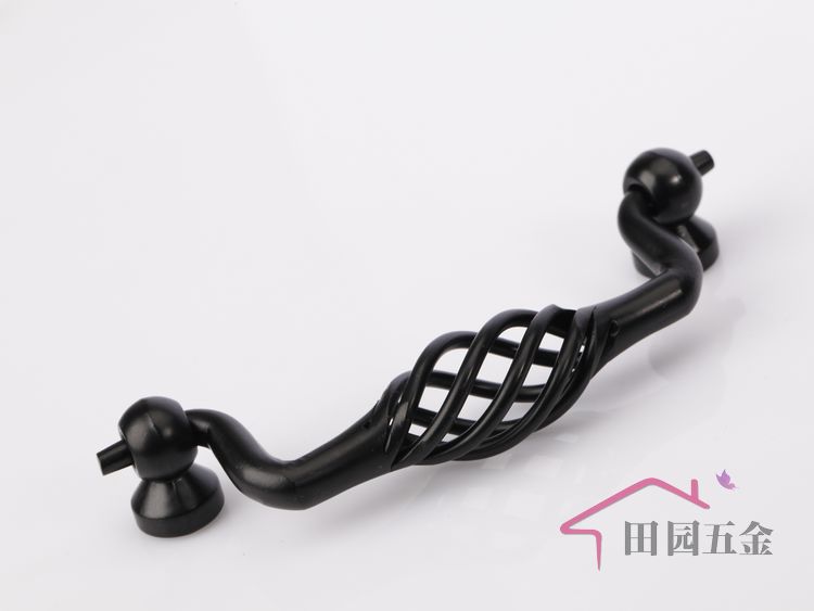 MUV-96 96mm hole distance bird-cage shaped black antiqued alloy hanging handle for drawer/cupboard