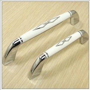 10Pcs Furniture Fitting Kitchen Cabinet Handle And White Drawer Pull (C.C.:96mm,Length:102mm)
