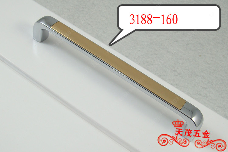 3188-128 128mm hole distance golden aluminium handle for wardrobe/cupboard
