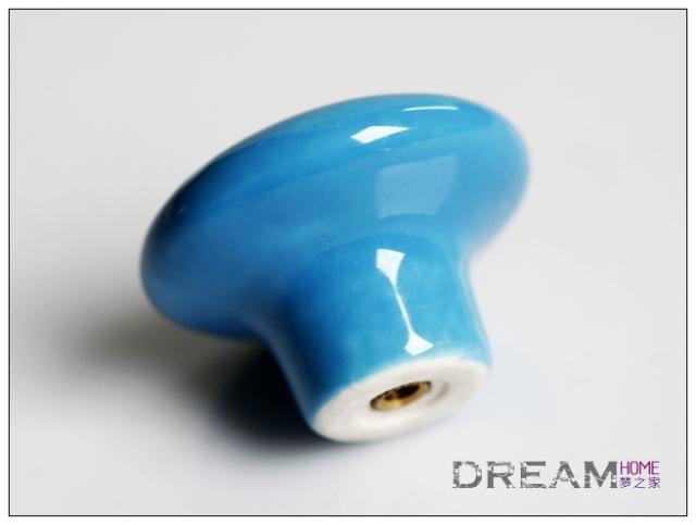 AP38CU 38mm large blue round ceramic knob for drawer/cupboard/cabinet