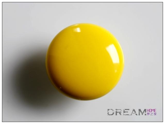 AR32CY single hole small yellow round ceramic knobs for drawer/wardrobe/cupboard/cabinet