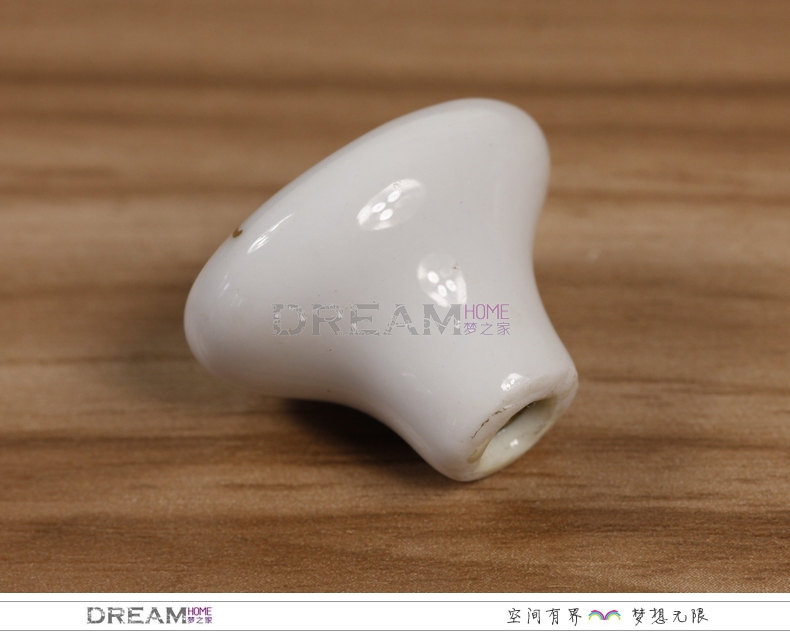 C080 34*25mm small oval antiqued ceramic knob with peach blossom for wardrobe/cupboard/shoe cabinet/drawer