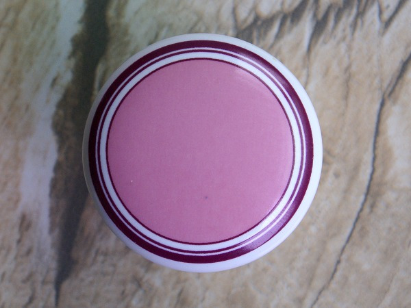 C51W65 single hole large round pink ceramic knob with two circles for wardrobe/cupboard/shoe cabinet/drawer