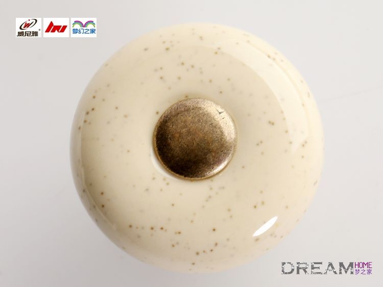 C814LAECD single hole large round antiqued spotty ceramic knobs with copper top for drawer/wardrobe/cupboard/shoe cabinet