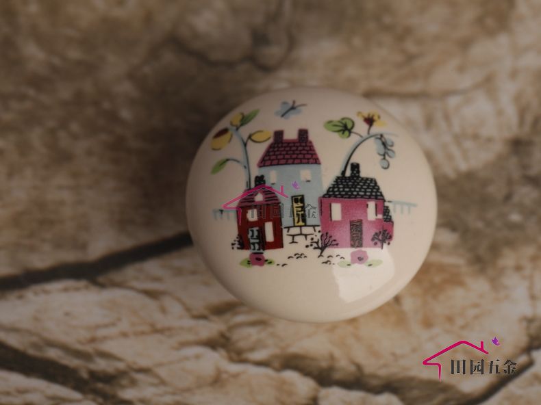 Fairy tale house cartoon ceramic knob for drawer/shoe cabinet/wardrobe/cabinet