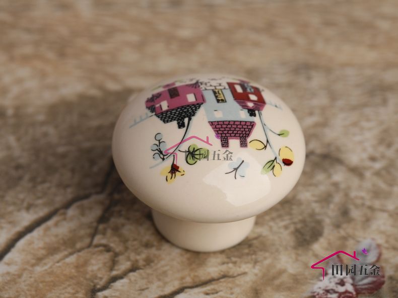 Fairy tale house cartoon ceramic knob for drawer/shoe cabinet/wardrobe/cabinet