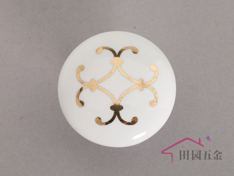 MAP88 grand large round golden flower ceramic handle for cabinet