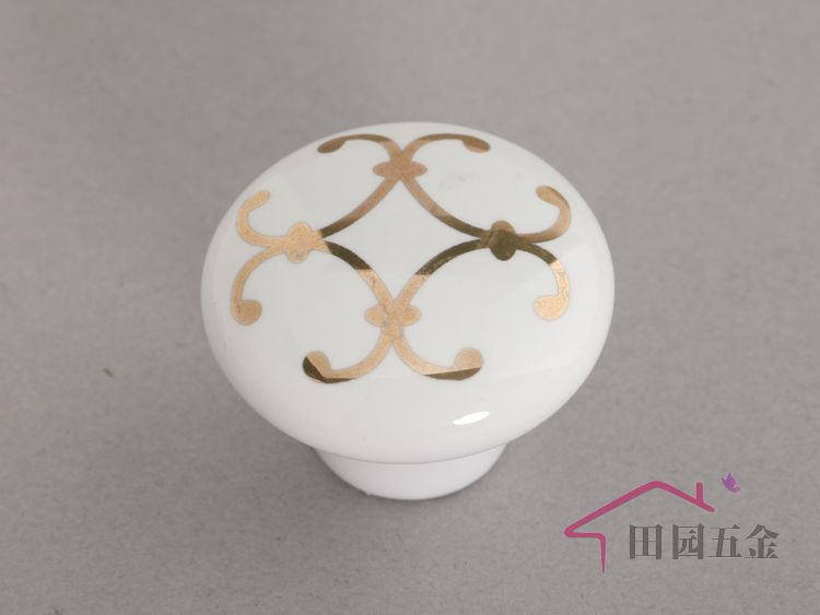 MAR88 grand small round golden flower ceramic handles for cabinet door