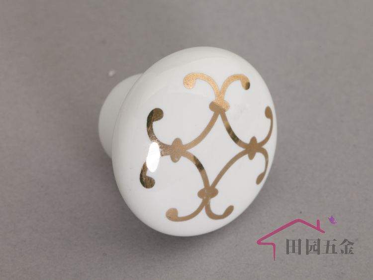 MAR88 grand small round golden flower ceramic handles for cabinet door