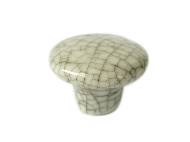 MFP77 small round antiqued ceramic knob with ice-cracking flaw for drawer/cabinet