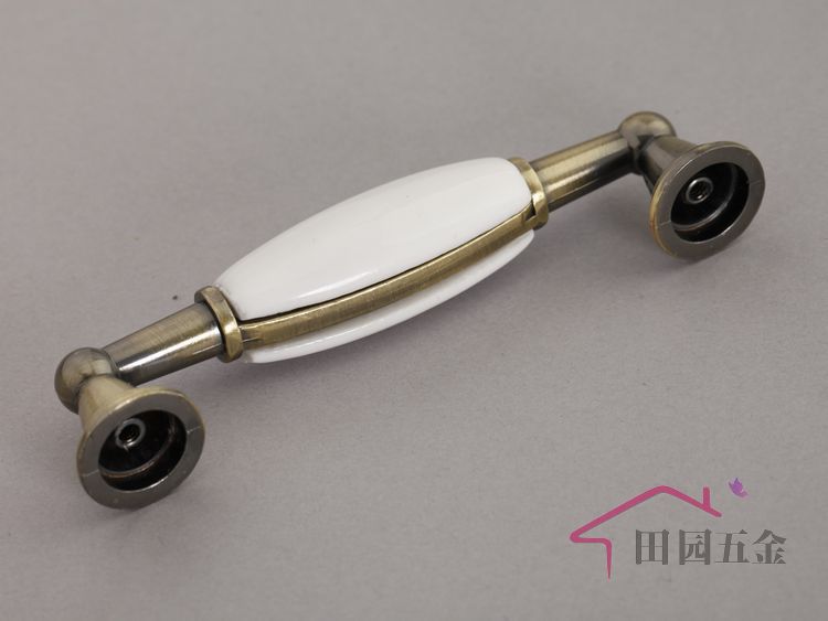 MH8238QG 96mm grand small long banded bronze golden flower ceramic handle for drawer/wardrobe/cupboard/cabinet