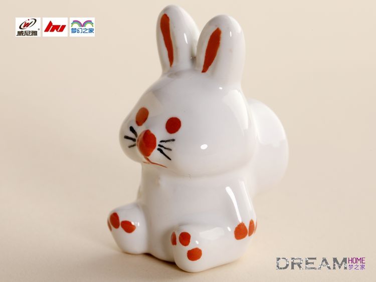 single hole little white rabbit Animal World cartoon ceramic knobs for drawer/wardrobe/cupboard/shoe cabinet