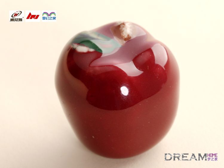single hole red apple Fruit cartoon ceramic knobs for drawer/wardrobe/shoe cabinet