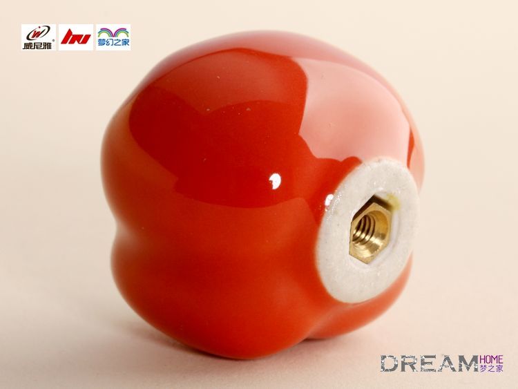 single hole tomato cartoon ceramic knobs for drawer/wardrobe/shoe cabinet