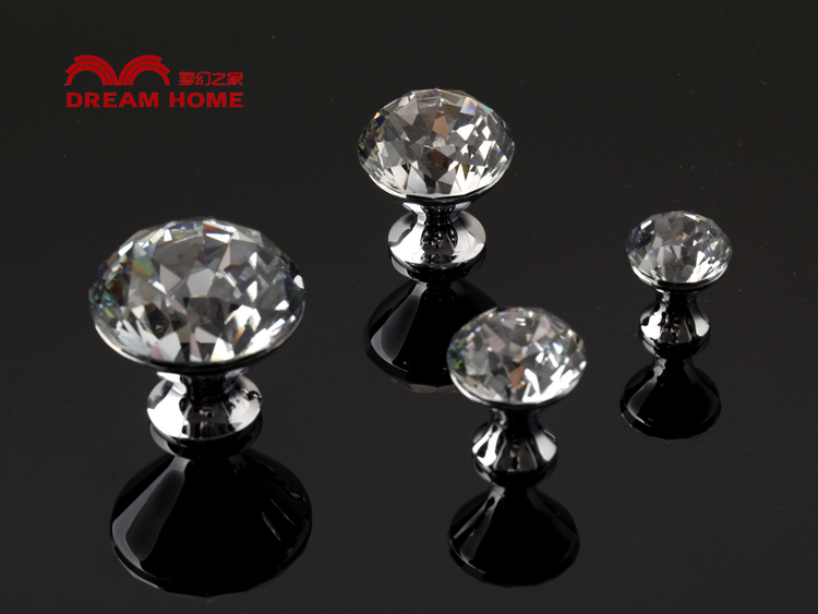7176-20 20mm diameter white K9 diamond crystal knobs for drawer/cupboard