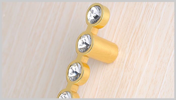 8476-96 96mm hole distance bright golden crystal handles with small round diamonds for drawer/cabinet