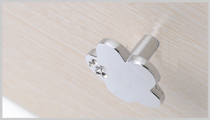 8504-chrome single hole rose-shaped silver and chrome mirror crystal knobs with diamond for drawer/cupboard