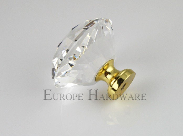 D38mmxH32mm Free shipping Golden base crystal furniture cabinet knob