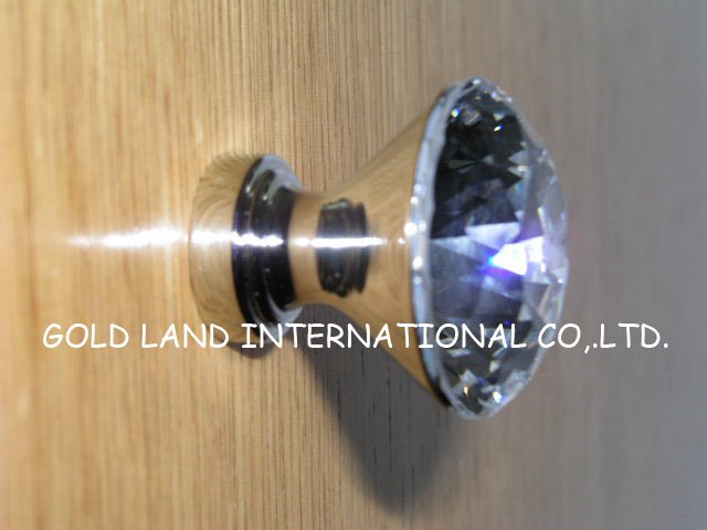 D30mm 50pcs/lot Free shipping K9 crystal glass diamond cabinet cupboard door knob/furniture konb