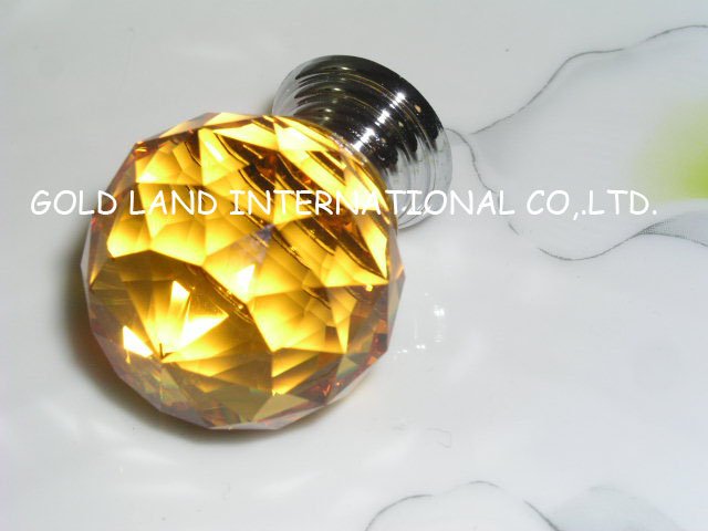 D40mm Free shipping amber crystal glass furniture knobs crystal cabinet drawer Knob/ kitchen cabinet knob