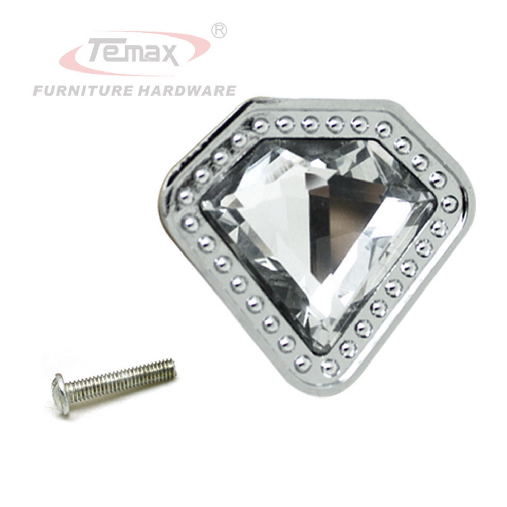 6 Zinc Alloy Crystal Clear Diamond Dresser Knob Drawer Pulls