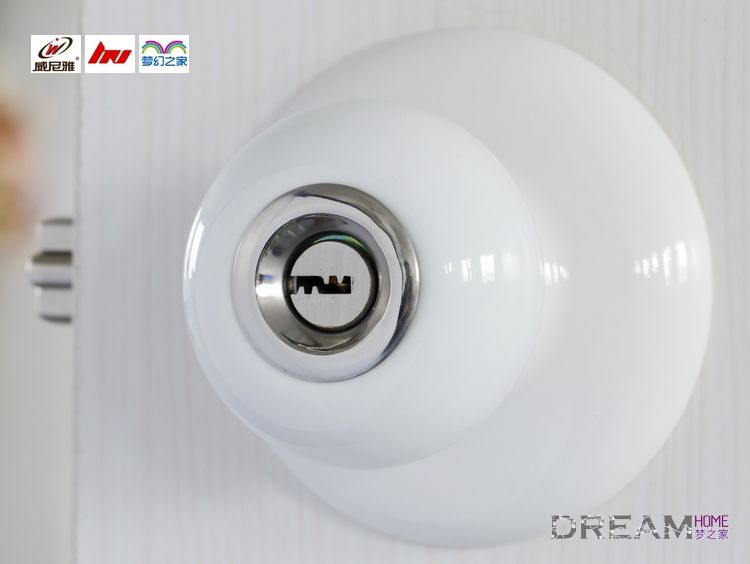C07SST pure white and silvery ceramic spherical locks for door
