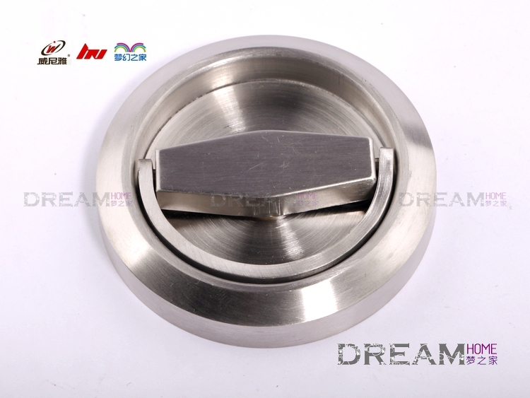 Stainless surface mounting disc handle locks for concealed door of background wall/vedio wall