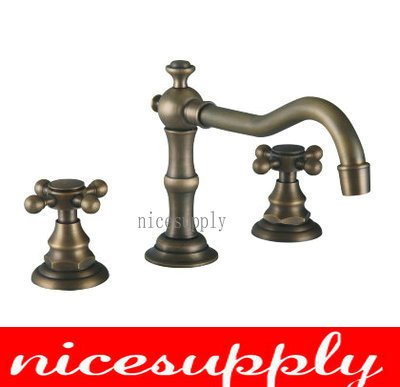 3 pcs nice antique brass faucet bath basin sink Mixer tap vanity faucet b673