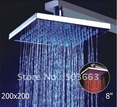 8'' LED faucet bathroom chrome shower head b8108 LED light shower head bathroom