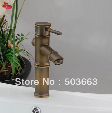 Antique Brass New Bathroom Faucet Basin Sink Spray Single Handle Mixer Tap S-882