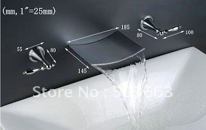 Beautiful Waterfall Double handles Bathroom Bathroom Tap Sink or Bathtub Faucet Chrome CM0381