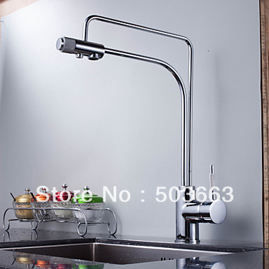Chrome Kitchen Sink Mixer Tap Brass swivel Faucet Vessel Faucet L-215
