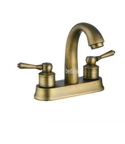 European Style Two Handle Center set Bathroom Vessel Sink Faucet Antique Brass Vanity Faucet L-1629