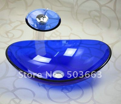 Fashion Newly Tempered Glass Basin Sink With Faucet Mixer Tap Set L-1601